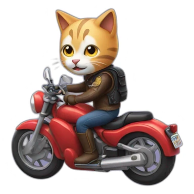 Cat riding a motorcycle sticker