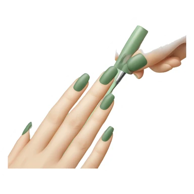 Nails being painted Sage green sticker