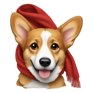 corgi wearing a red scarf  sticker