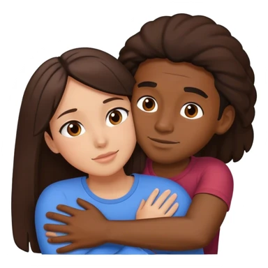Black man hug brunette girl sticker