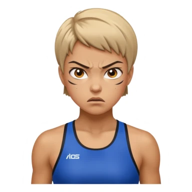 angry athlete girl sticker