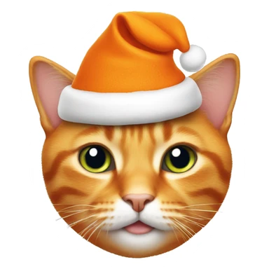 orange cat with Christmas hat sticker