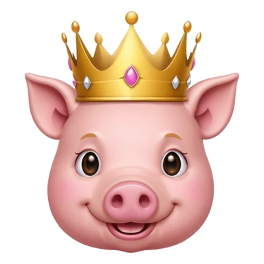 A pig wears crown  sticker