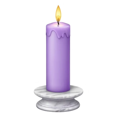 pastel-violet candle on a white tall marble-stone-pedestal-stand sticker