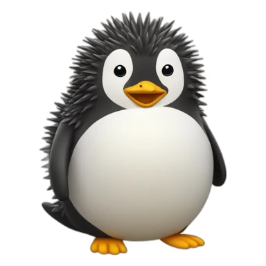 Hérisson avec pingouin sticker