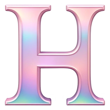 Iridescent pastel pink romantic formal elegant sophisticated cultured neat pretty beautiful nifty cute Font setting icon with letter H sticker