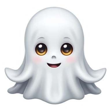 Kawaii happy little white ghost sticker