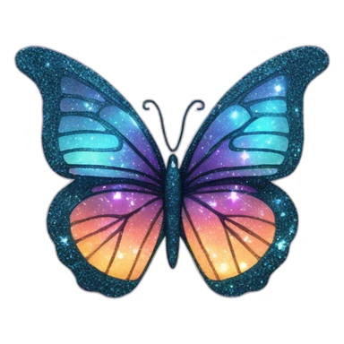 Shiny Glossy Glittery Sparkly Nebula Galaxy Crystal Butterfly sticker