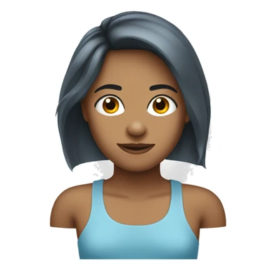 Cara de preocupado con cabello azul  sticker