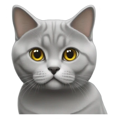 british shorthair cat grey white sticker