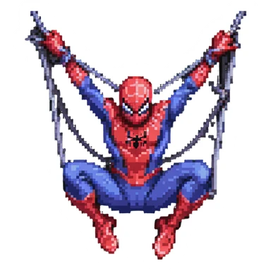 Spider-Man swinging on web sticker
