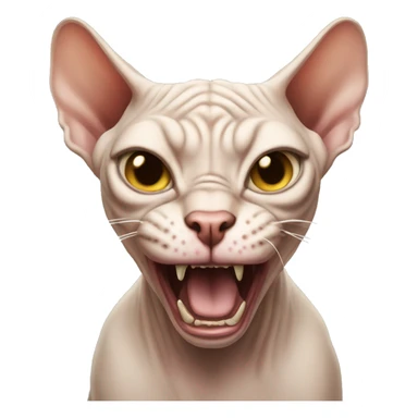 Mad angry sphynx cat roaring sticker