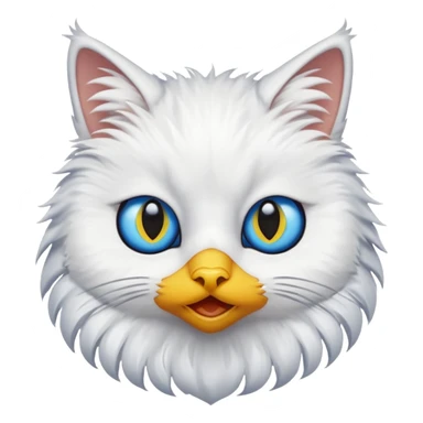 cat face on bird fullsize sticker