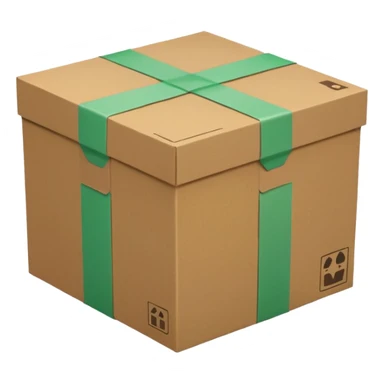 emoji of delivery box light green color sticker