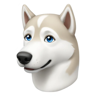 White husky with light brown nose and blue eyes sticker