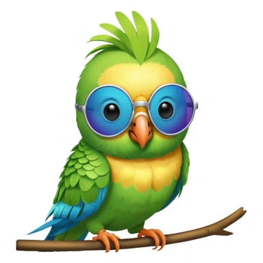 Parakeet wearing sunglasses sticker