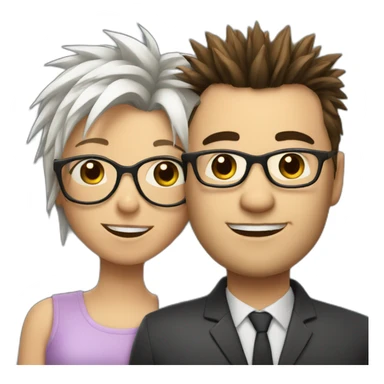 Man with glasses anda spiky hair with westie girl sticker