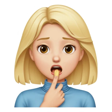 Blonde girl acting like she is choking herself sticker
