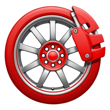 car wheel with red caliper sticker