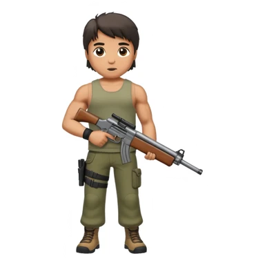 Rambo shooting, full body sticker