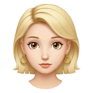 clean girl hair up with small gold hoop earrings sticker