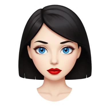 Sassy dark hair woman with blue eyes sticker