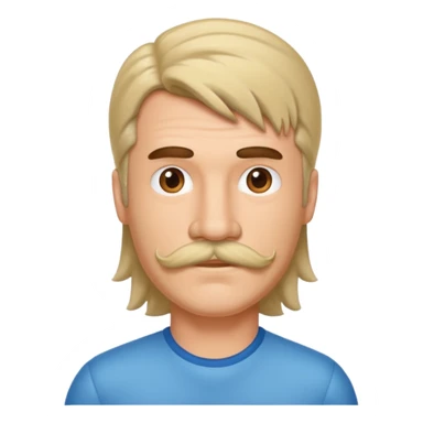 Mullet man with mustache  sticker