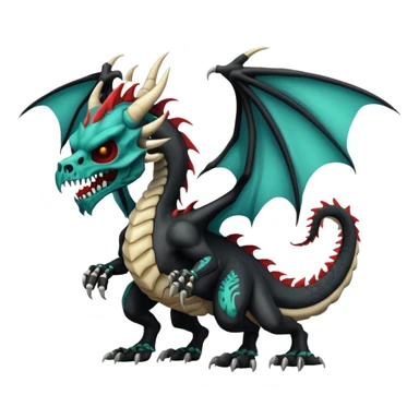 Skull-masked dragon, full body sticker