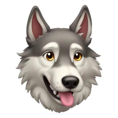 Wolf dog with his tongue out  sticker
