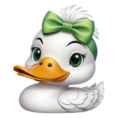 Duck with a bow and lashes sticker