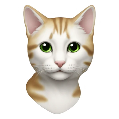 белый милый котик с зелеными глазами  sticker