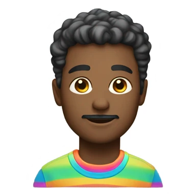 Handsome man rainbow sticker
