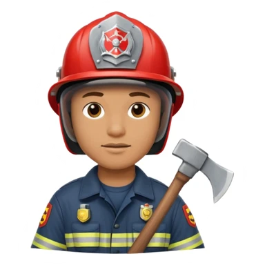 firefighter with axe sticker