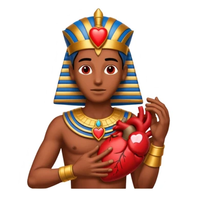 Pharaoh holding heart sticker