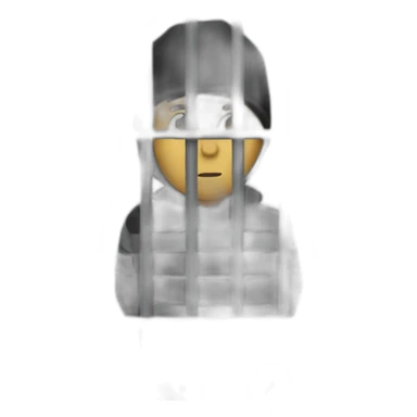 person that looks like a robber behind prison bars sticker