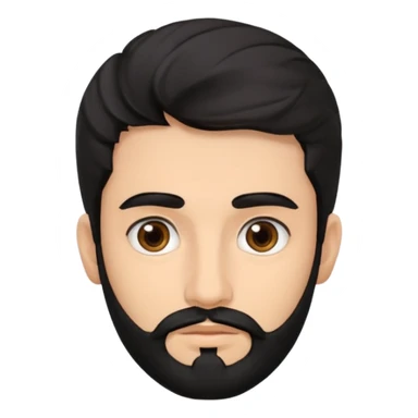 young fair skin Pakistani man with black beard wavy hair and thin brown eyes and thick eyebrows sticker