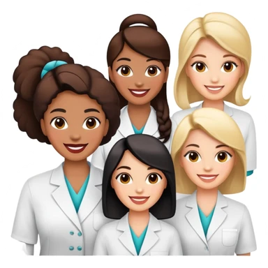 beauty salon team members standing together sticker