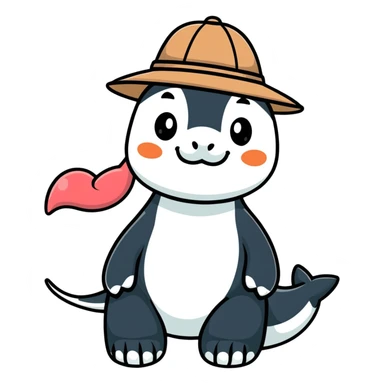 Make tung tung saur wearing a hat sticker
