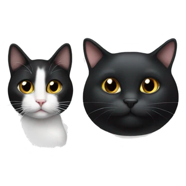 Two pet cats one is black and larger than the other which is a tuxedo cat sticker