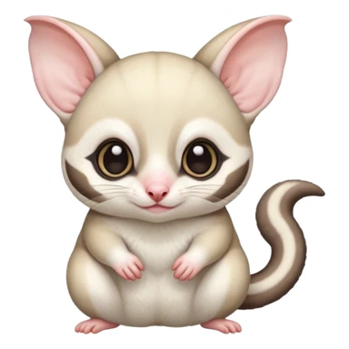 Fat and cute Japanese sugar glider  white. A mom anda a baby one very fat and cute. Snow white colour very white sticker