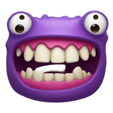 Monster with big lower teeth sticker