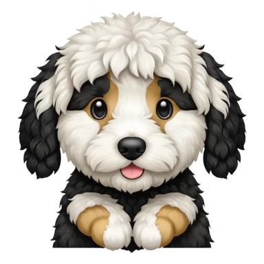 a white and black goldendoodle sticker