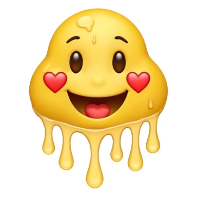 i want a classic yellow emoji smi9ley fave but its melting in love sticker