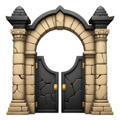 Cracked Temple Gate black sticker