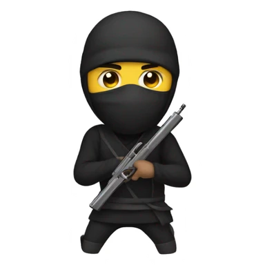 ninja with gun sticker