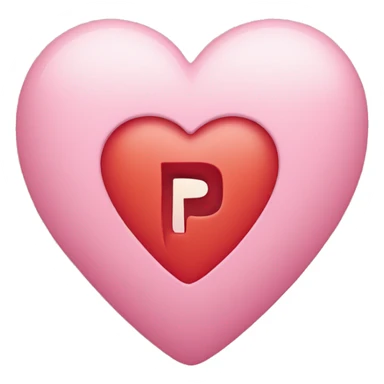 Heart with letter p inside  sticker