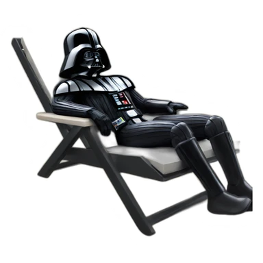 darth Vader lounging on the beach sticker