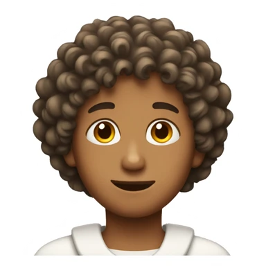 boy with curly hair looking like an angel sticker