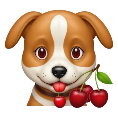 dog with cherries sticker