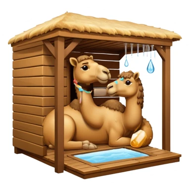 Camel in sauna hot sticker